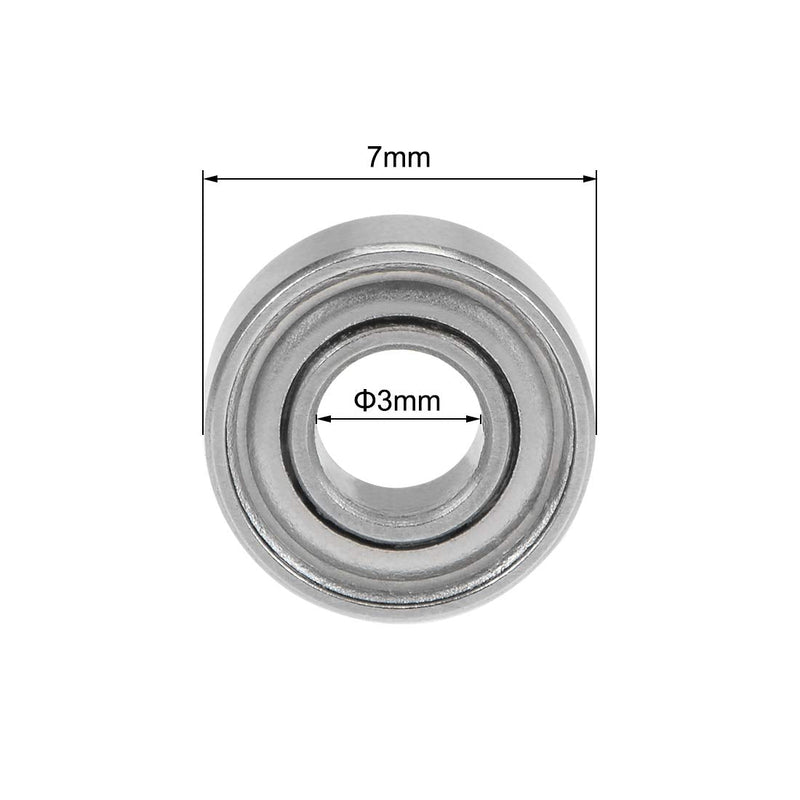 uxcell 683ZZ Deep Groove Ball Bearings Z2 3mm X 7mm X 3mm Double Shielded Carbon Steel 15pcs