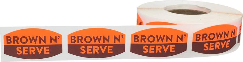 Brown n' Serve Grocery Store Food Labels .75 x 1.375 Inch 500 Total Adhesive Stickers