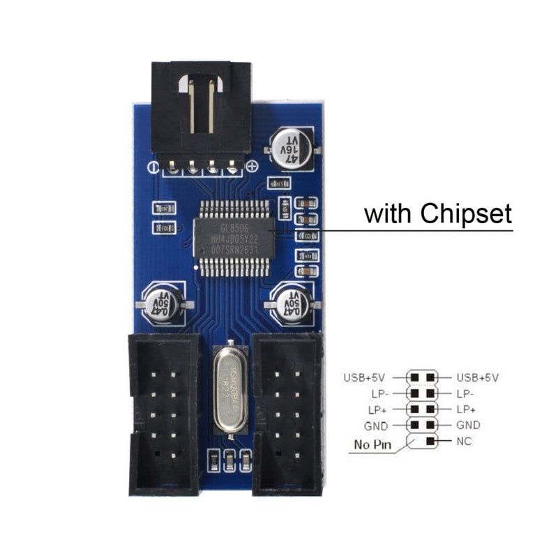 chenyang CY 9Pin USB 2.0 Header 1 to 2/4 Female Extension Cable HUB Connector Motherboard Adapter Port Multilier 1 to 4 cable