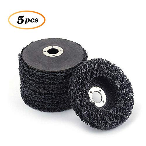 SIGNI 5 Pack 5" x 7/8" Poly Strip Discs Stripping Wheel for Angle Grinder -Remove Paint, Rust and Clean Welds Oxidation … (5 Pack-Black) 5 PACK-BLACK
