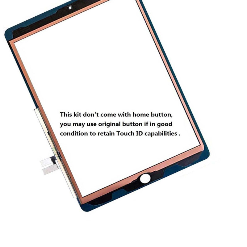 Zentop Touch Screen Digitizer for Black iPad 9 2021 9th Generation 10.2" A2602 A2603 A2604 A2605 Front Glass Assembly Replacement with Toolkit (Without Home Button)