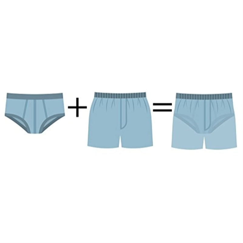 1-Pack Men's Navy Check Regular Absorbency Incontinence 2-in-1 Boxers Large (Waist 38-40) Large (1 Count) Navy Gingham