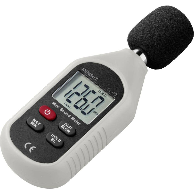 VOLTCRAFT SL-10 sound level meter I digital measuring device I measuring range from 30 dB to 130 dB I noise and volume measuring device - ideal for sound level analyses