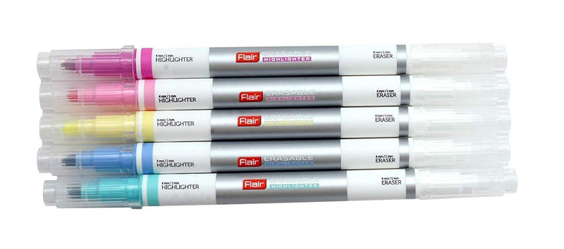 FLAIR ERASABLE HIGHLIGHTER (PACK OF 5)