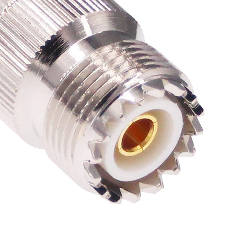 RFaha 2pcs N Female to UHF Female SO-239 SO239 RF Coax Adapter N to UHF Coaxial Connector Adapter(F35-2)