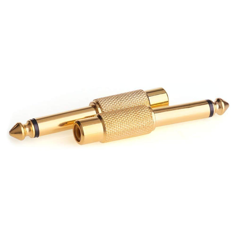 1/4 to RCA, NANYI- RCA to 1/4 Adapter RCA Female to 6.35mm 1/4 inch Male Mono TS Interconnect Audio Adapter Conversion Plug Adaptor Gold Plated-4 Pack 6.35M-RCA F-Gold-4Pack