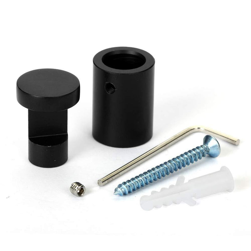TOPNIKE Side Clamp Standoffs 3/4" x 1" Black Aluminum, Edge Grip Standoffs for Glass, Burglarproof Sign Standoff, Standoffs Hardware, for Acrylic, Glass, PVC, Glass Panel with 2pcs Spacers, Pack of 4