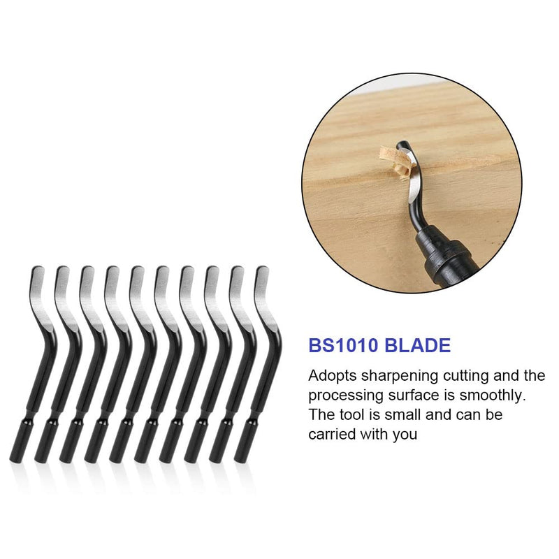 flintronic Deburrer Tool Universal, Metal Handle Hand Deburrer with 10 Replacement Blades, 360° Rotating Blade Cutting Tool for 3D Printer, Plastic, Aluminum (1 Tool + 11 Blades) #1 Blue 1 Tool + 11 Blades