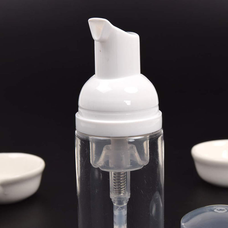 RAYNAG 2 Pack Clear Plastic Foamer Bottle Pump Mini Travel Size Soap Dispenser,50 ml/1.7 oz