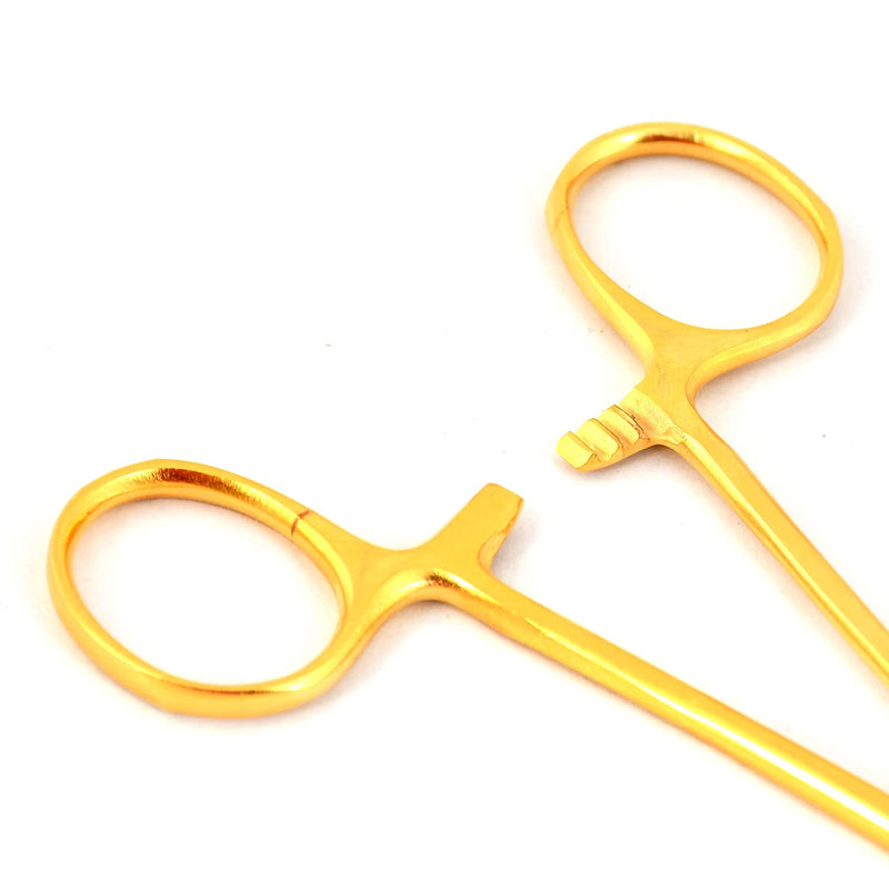 TeckMed - Ultimate Gold Plated Hemostat Set, 6 Piece Ideal for Hobby Tools, Electronics, Fishing and Taxidermy
