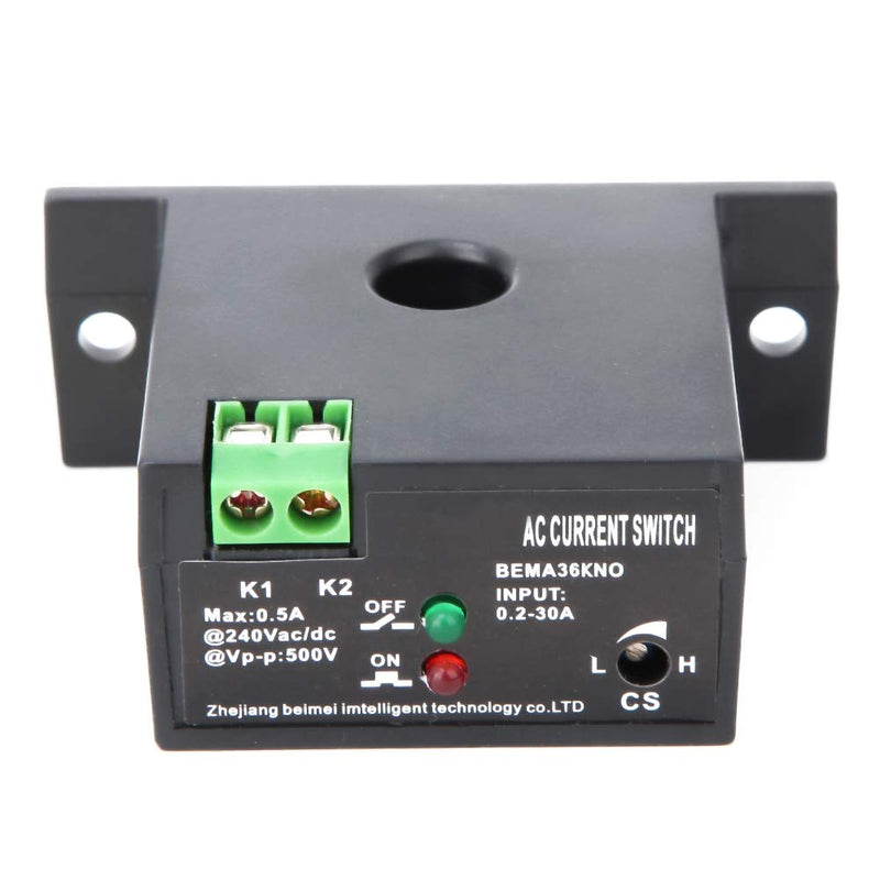 AC Current Sensing Switch Flameproof Adjustable 0.2~30A IP30 Self-Powered Sensing Switch(Normally Open) Normally Open