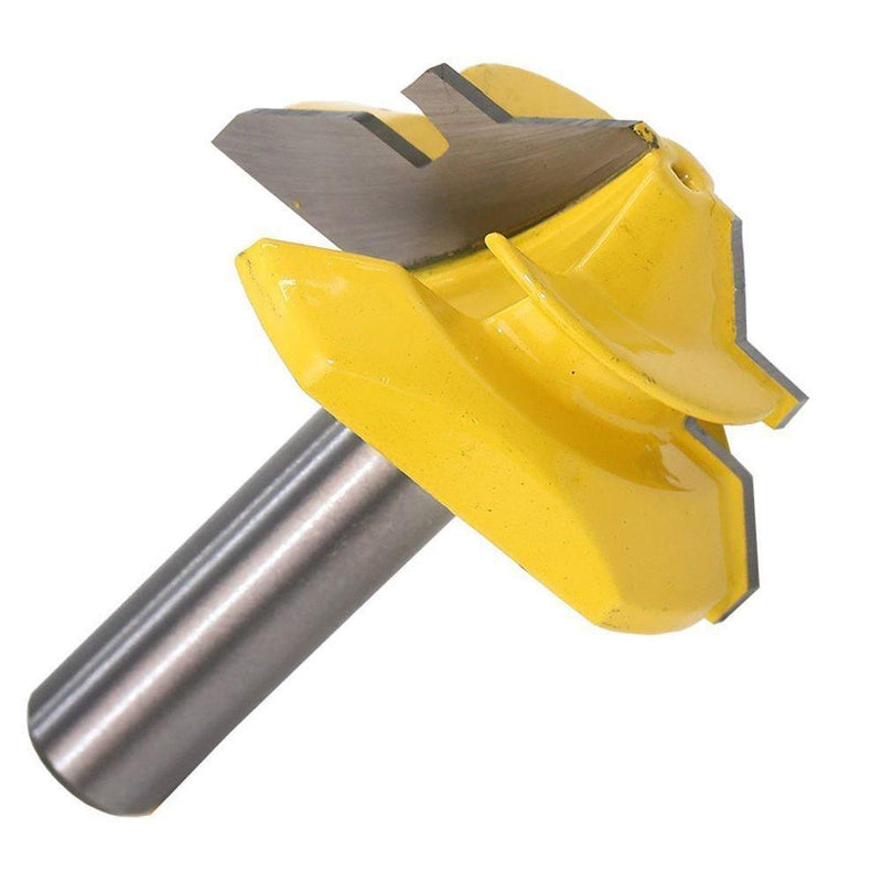 Meihejia 1/2 Inch Shank 45 Degree Lock Miter Router Bit 3/4 Inch Stock Joint Router Bit Woodworking Cutter Tool Shank 1/2", Stock 3/4"