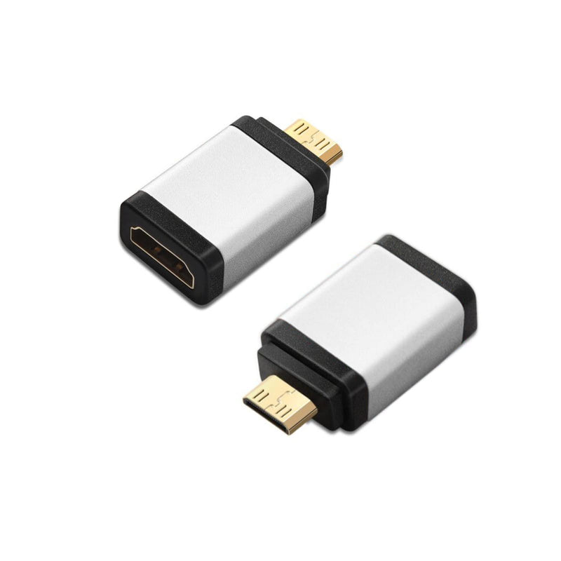 Mini HDMI to HDMI Adapter Cable 1-Pack, UV-CABLE 4K Mini HDMI Male to Female Cable Adapter Compatible with Raspberry Pi Zero W DSLR Camera Camcorder and More (NOT USB/USB C) (0.3, Grey) 0.3