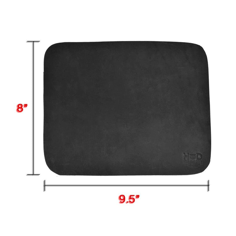 Thick Leather Durable Mouse Pad Handmade by Hide & Drink :: Charcoal Black