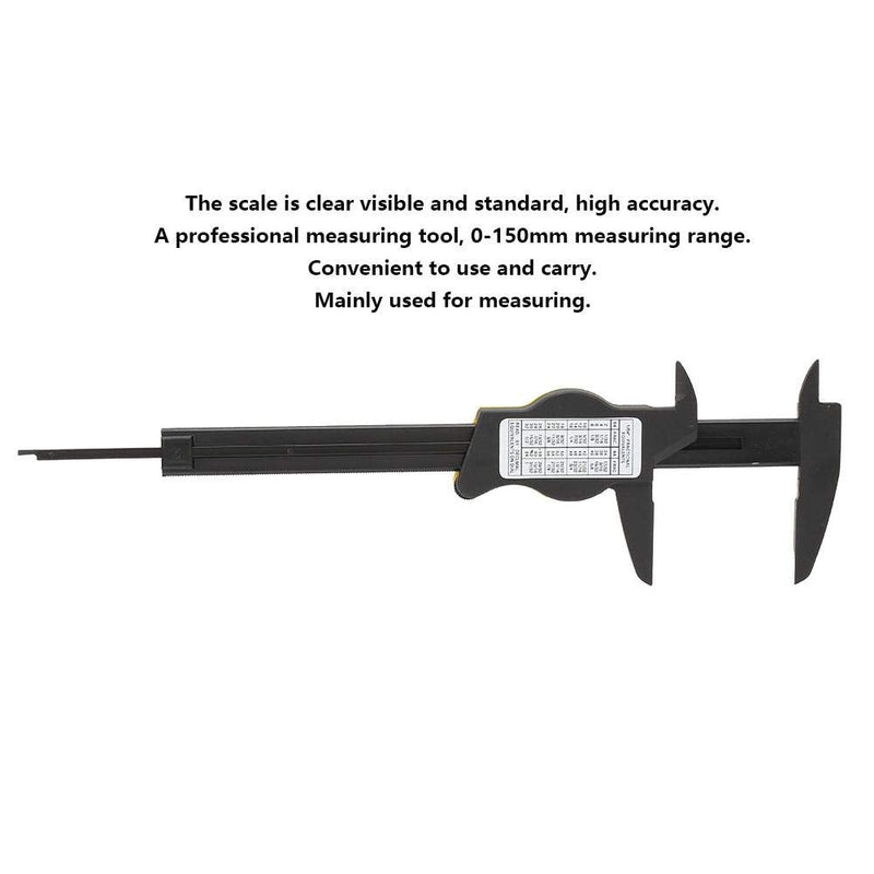 Dial Vernier Caliper, 0.01mm Accuracy Plastic Fast Precise Measurement Tool for Biomedical Industry, 0-150mm(Yellow)