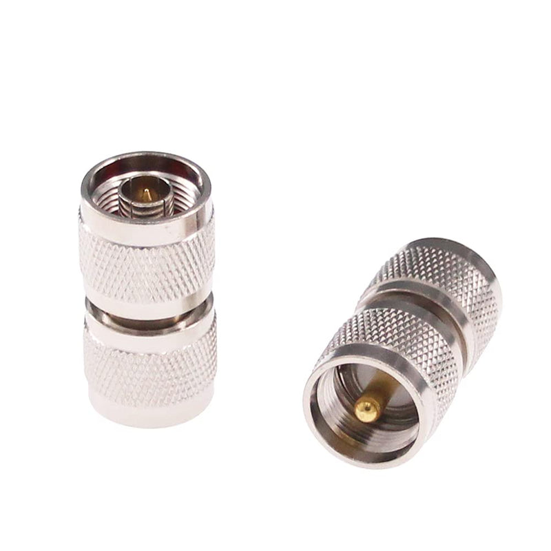 RFaha 2pcs UHF Male PL259 to N Type Male RF Coaxial Adapter UHF to N Coax Connector(F60-2)