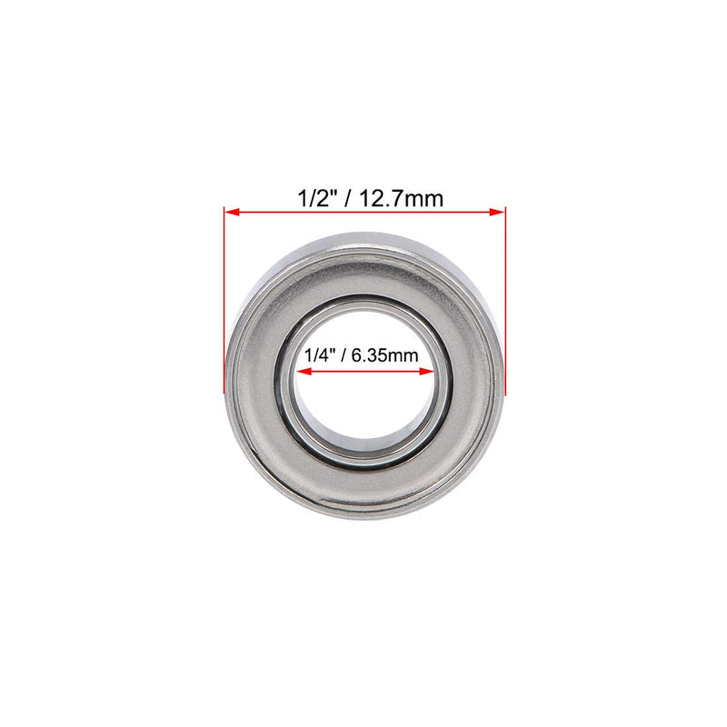 uxcell SR188ZZ Stainless Steel Ball Bearing 1/4-inchx1/2-inchx3/16-inch Double Shielded R188ZZ Bearings 5pcs
