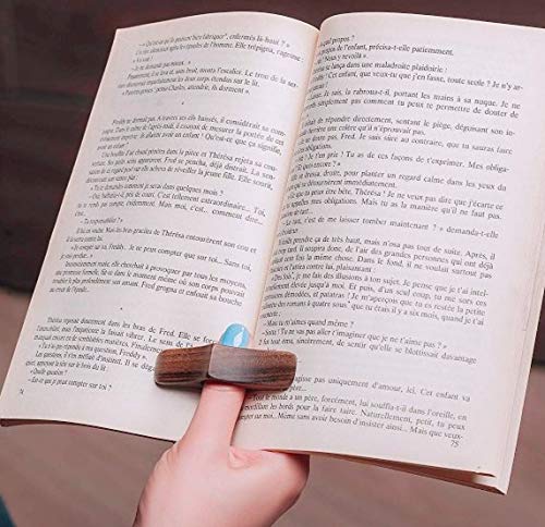 Yonor Set of 3 Pack Walnut Wooden Book Page Holder -Handmade Thumb Thing -a Novel Reading Accessories Gifts for Readers, Book Lovers Gifts, Bookworm Gifts (Walnut, Set of 3 Pack-Mini/Medium/Large)