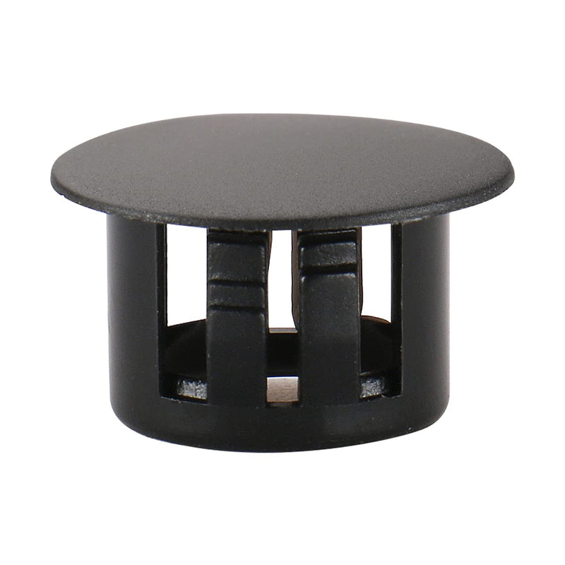 Baomain Plastic Black Locking Hole Plugs Panel Hole Diameter 1/2" (12.6mm) HP-13 Pack of 100