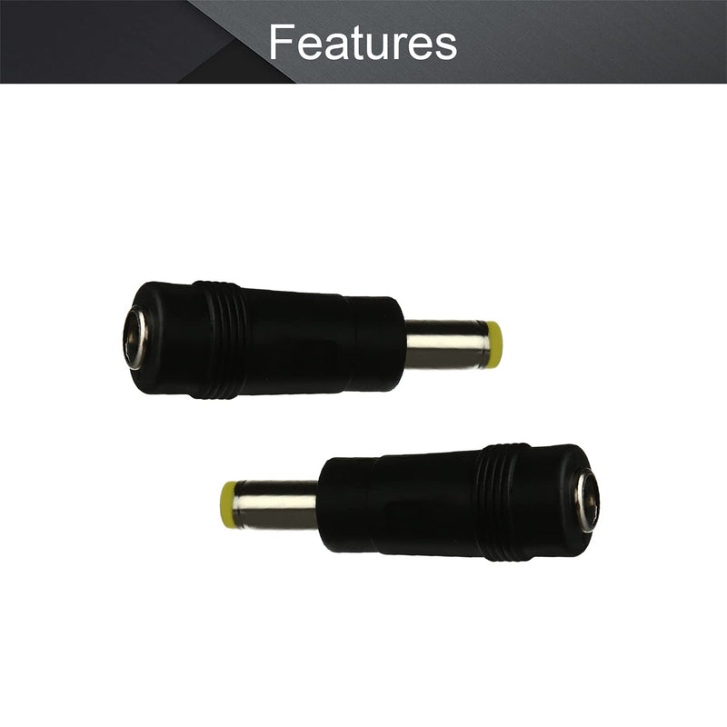 Fielect DC Power 5.5x2.1mm Female to 5.5x1.7mm Male Adapter Connector Metal Plastic 5Pcs 39mmx12mm Black silver yellow