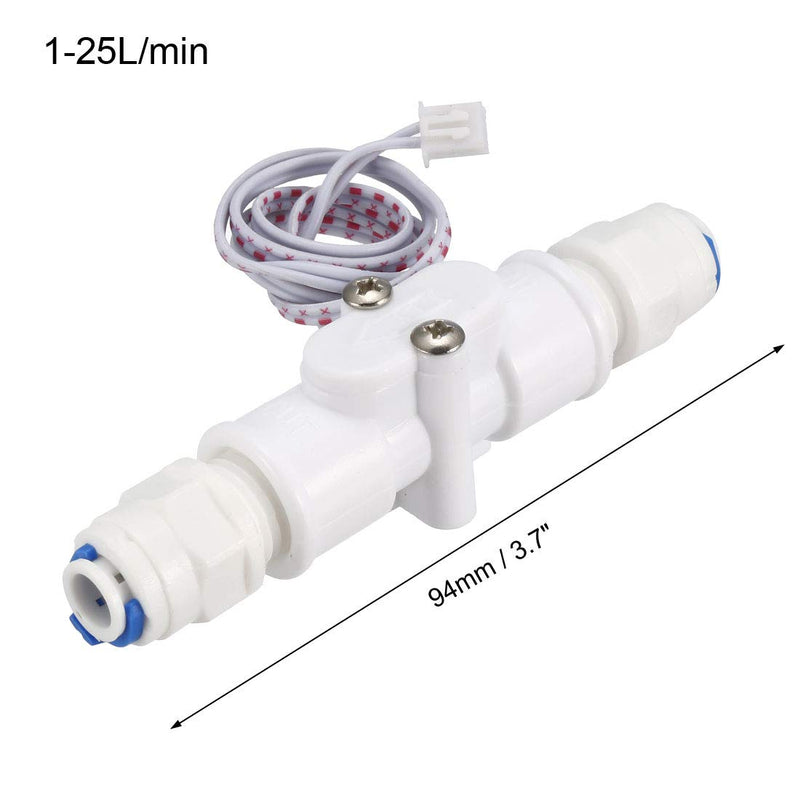 uxcell 1/4in Quick Connect Hall Effect Liquid Water Flow Switch Flowmeter Counter 1-25L/min