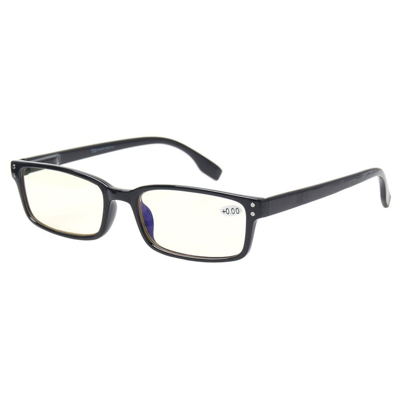 Computer Glasses 2 Pair UV Protection, Anti Blue Rays, Anti Glare and Scratch Resistant Computer Reading Glasses Black 0.0 x