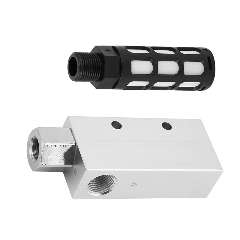 Vacuum Ejector, Vacuum Generator Valve, Compact Aluminum Alloy Ejector with Silencer, Pneumatic Suction Cup, 1/4" Pneumatic Connector Valve Accessories for DIY Pneumatic Mechanical