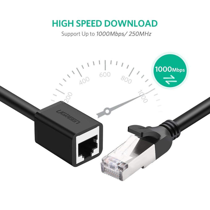 UGREEN Ethernet Extension Cable Cat6 LAN Cable Extender Cat 6 RJ45 Network Patch Cord Male to Female Connector for Router Modem Smart TV PC Computer Laptop 10FT