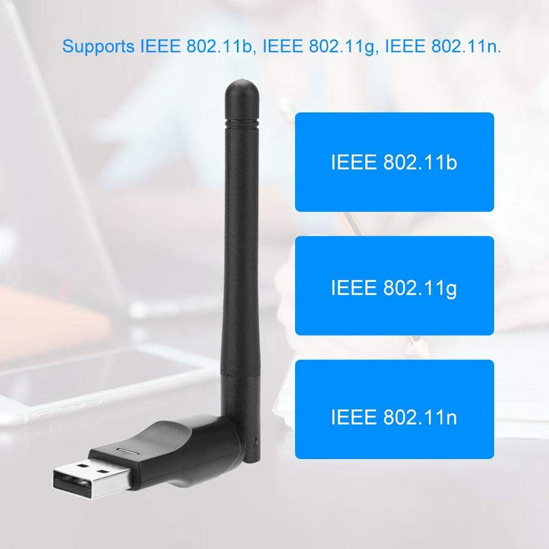 150Mbps Wireless USB WiFi Adapter 64/128/152-digit WEP Encryption Wireless Network Card for XPVISTAWIN7WIN8WIN10,Linux etc.