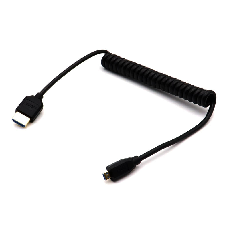 Thin 8K HDMI to Micro HDMI Cable 2.1 Version, MOTONG Coiled Gold-Plated Micro HDMI D to HDMI Male to Male Cable Cord, 8K@60Hz 4K@120Hz 48Gbps, Support Dynamic HDR for Digital Cameras(M to M, 1.2M) M to M
