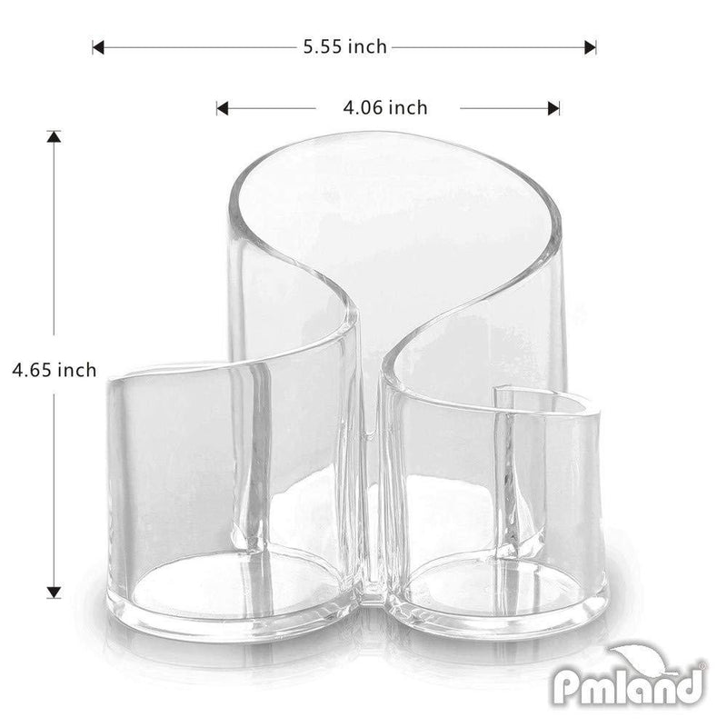 Top Quality Large Wavy Acrylic Makeup Brush and Cosmetic Holder 3 Wavy Spaces