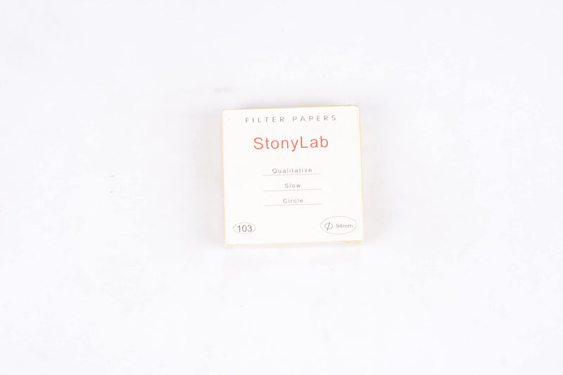 stonylab Quality Filter Paper, 100 Packs Slow Flow Rate Cellulose Filter Paper Circles with 10 Micron Particle Retention, 94mm Diameter 94mm Diameter White