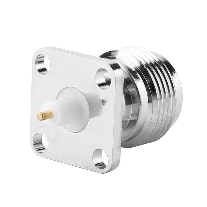 2Pcs N KFD 5â€‚N Female Jack RF Coaxial Chassis Coax Connector Square Socket Panel Mount with Flange 17.5 x 17.5