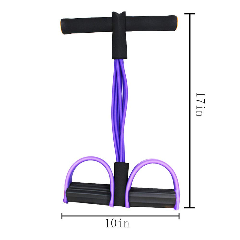FateFan Multifunction Tension Rope, 6-Tube Elastic Yoga Pedal Puller Resistance Band, Natural Latex Tension Rope Fitness Equipment, for Abdomen/Waist/Arm/Leg Stretching Slimming Training Purple