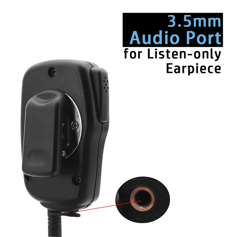 NEWASHAN Handheld Microphone for Garmin Radio Rino 110 120 130 520HCX 530HCX 610 650 655T 700T 750 755T Walkie Talkie Shoulder Lapel Speaker Mic with PTT Swivel Back Clip (Straight 1-pin)