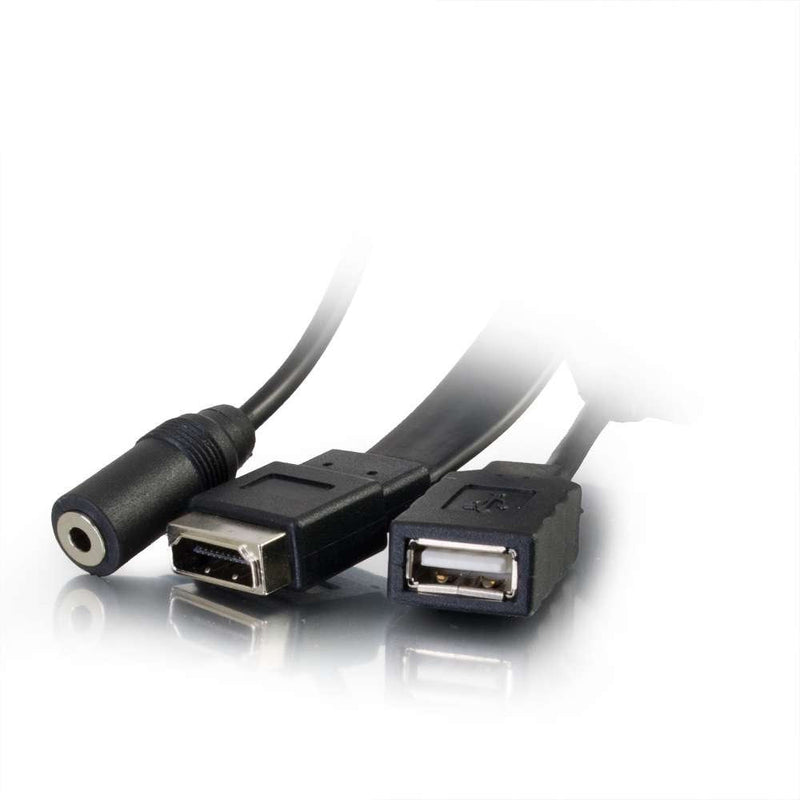 C2G 39707 HDMI, VGA, 3.5mm Audio and USB Pass Through Single Gang Wall Plate, Aluminum