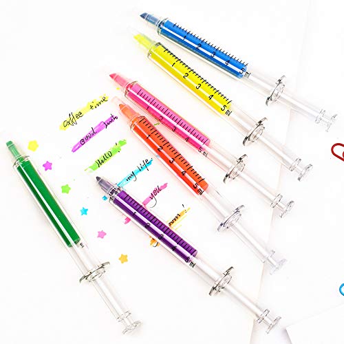 Allpdesky 72 PCS Syringe Highlighter Pens with 6 Colors Christmas Gift