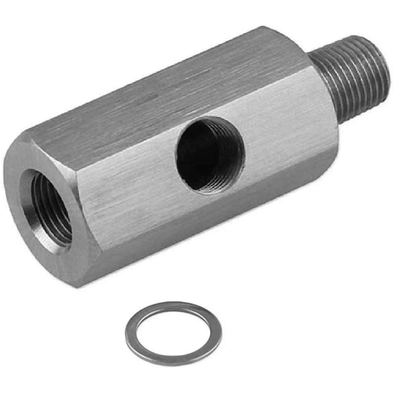 Larlansz 1/8" NPT Oil Pressure Sensor Tee to NPT Adapter Turbo Supply Feed Line Gauge Stainless Steel