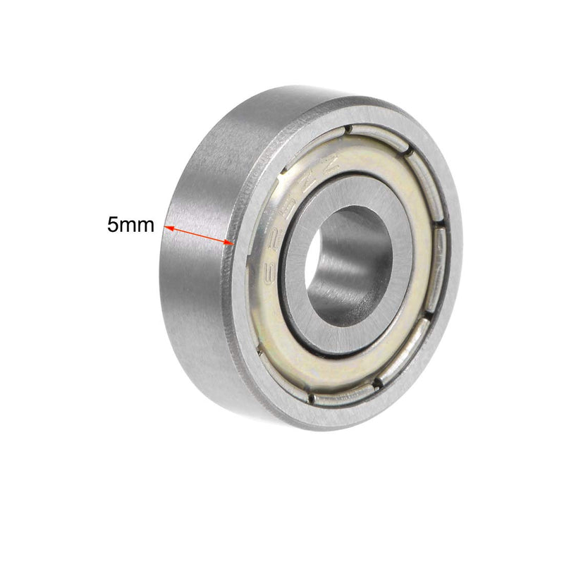 uxcell 625ZZ Deep Groove Ball Bearing 5x16x5mm Double Shielded Chrome Steel Bearings 5-Pack 5mmx16mmx5mm