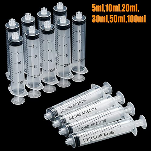 4 Pack 50ml Plastic Syringe Luer Lock With Measurement No Needle for Scientific Labs Liquid Measuring 50ml 4pc