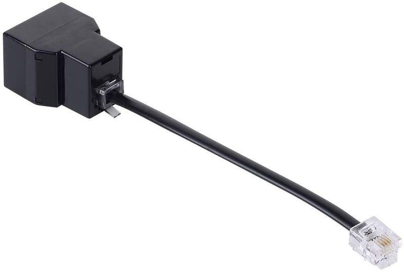 Phone Line Splitter,SHONCO Telephone Splitter,Phone Adapter Cable,with RJ11 6P4C Plugs,Suitable for Telephone,Fax Machine,Black 1