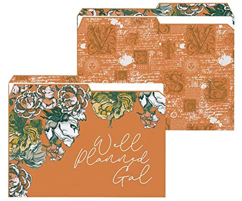 Well Planned Gal Floral Reversible File Folders, 4 Pack