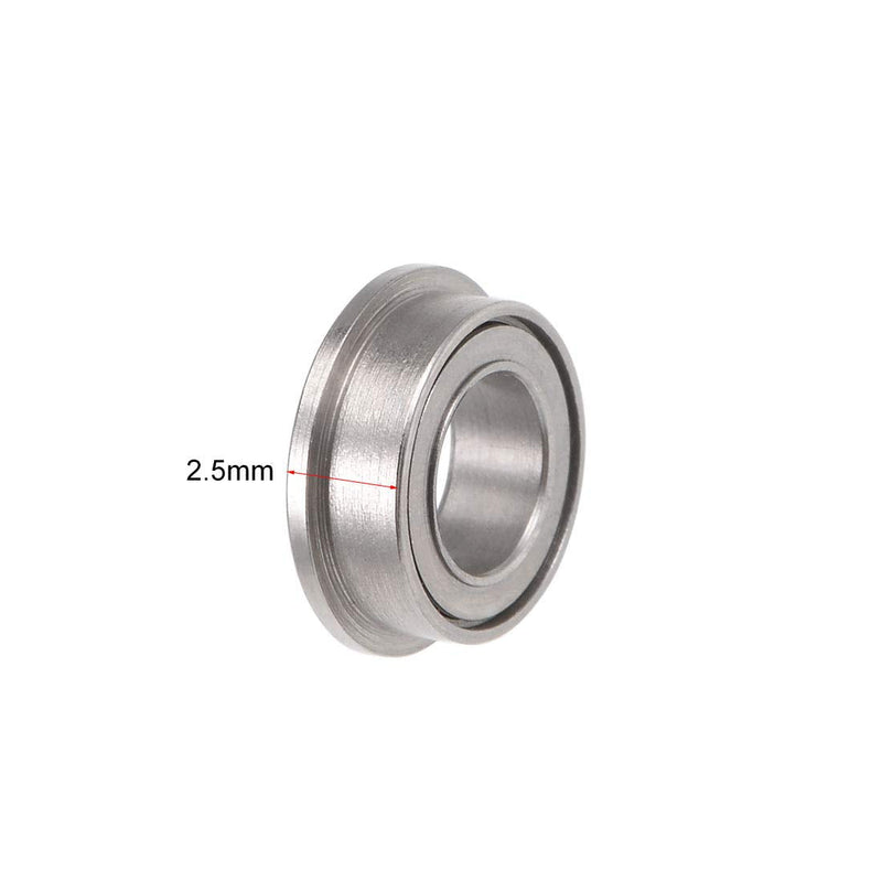 uxcell MF74ZZ Flanged Ball Bearing 4x7x2.5mm Shielded Chrome Steel Bearings 4pcs