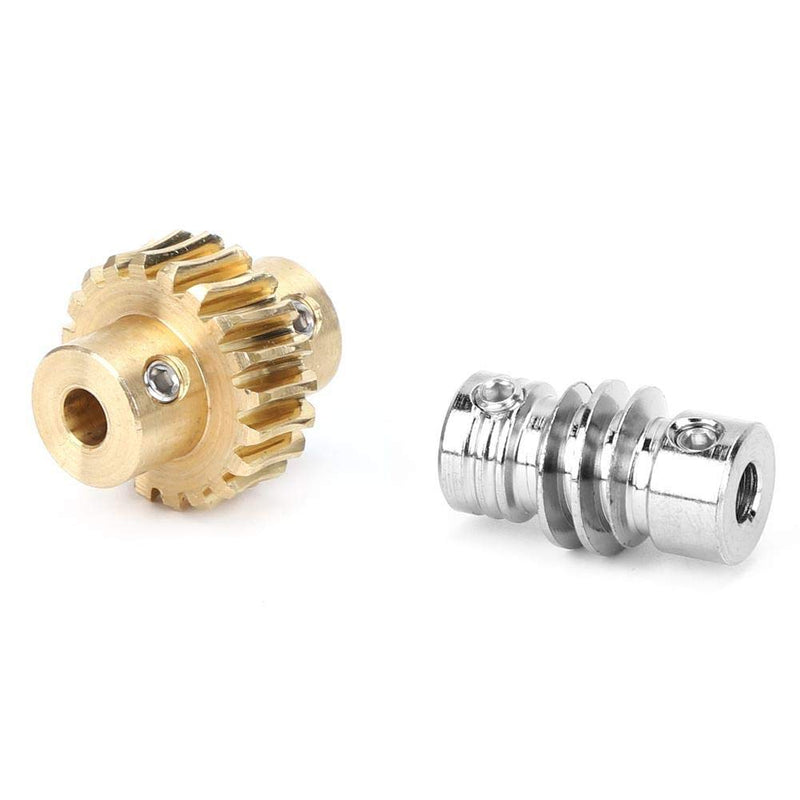 Worm Gear Set, 20: 1 Bronze Worm Gear Wheel and Metal Shaft, High Torsion Worm Gear Replace for 4:1, Industrial Robot Parts for DIY Project