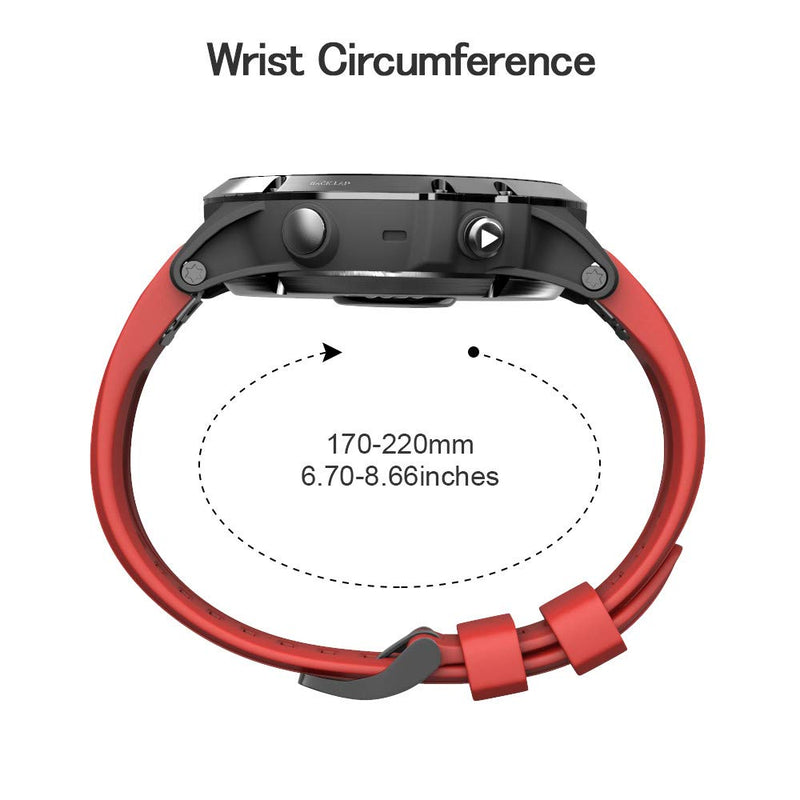 NotoCity Compatible Fenix 5X Plus Bands Fenix 7X Sport Silicone Replacement Watch Strap for Garmin Fenix 5X/Fenix 5X Plus/Fenix 6X/Fenix 6X Pro/Fenix 3/HR/Descent MK1/D2 Delta PX/D2 Charlie(Red) Red