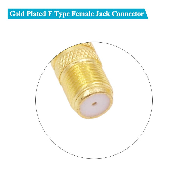 Fancasee (4 Pack Gold Plated) 75 Ohm F Type Female to RCA Male Plug Jack Coax Coaxial Connector Adapter for Audio Video Systems