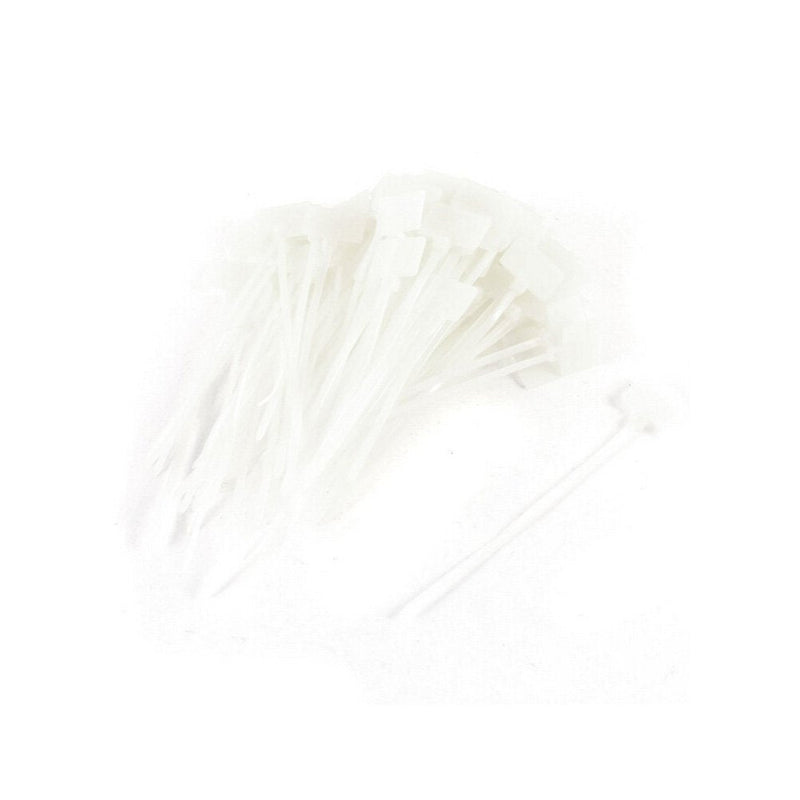 Amgate 100 Pcs Write on Tags Wire Zip Ties Cable Mark Tags Nylon Power Marking Label (100pcs) 100Pcs