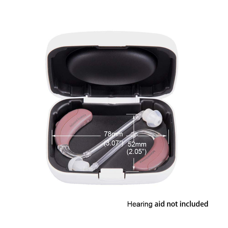 Hearing Aid Case Hard - Portable Protective Storage Case for BTE CIC IIC ITE (White)