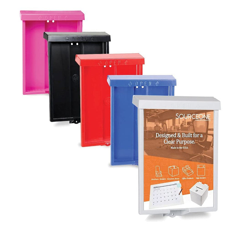 Source One Outdoor Real Estate Style Brochure Holder Color Variety White, Black, Red & Blue Options Available 1 Pack