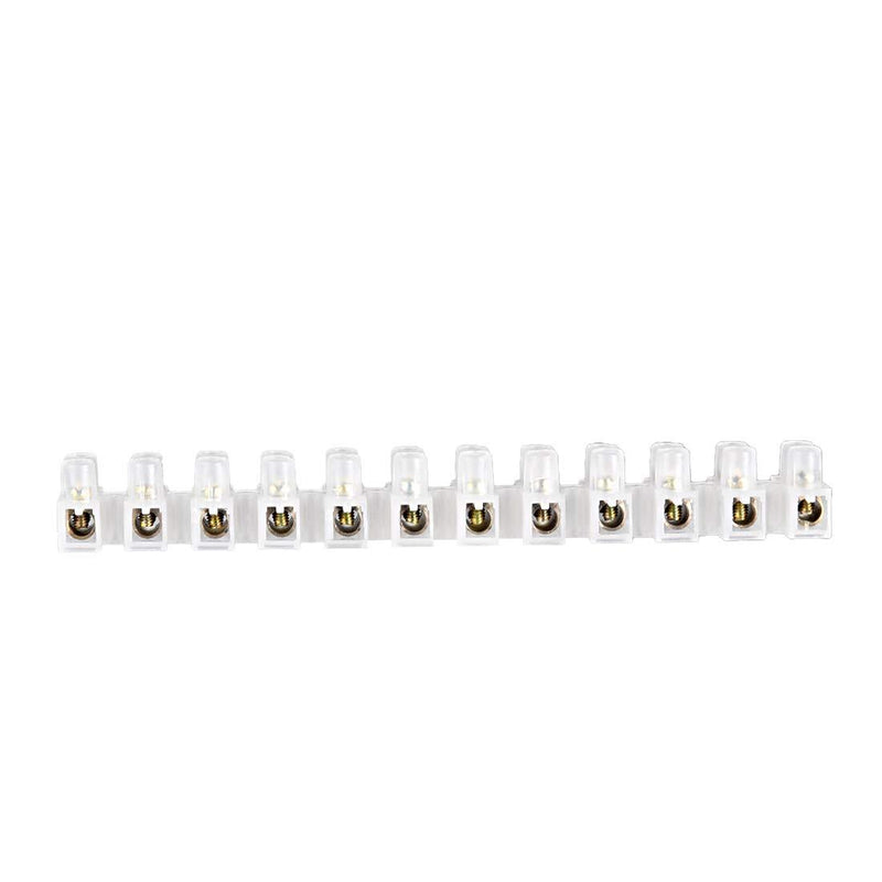 uxcell Terminal Strip Screw Terminal Barrier Block 10A 12 Position Dual Row Type H Wire Connector 2pcs